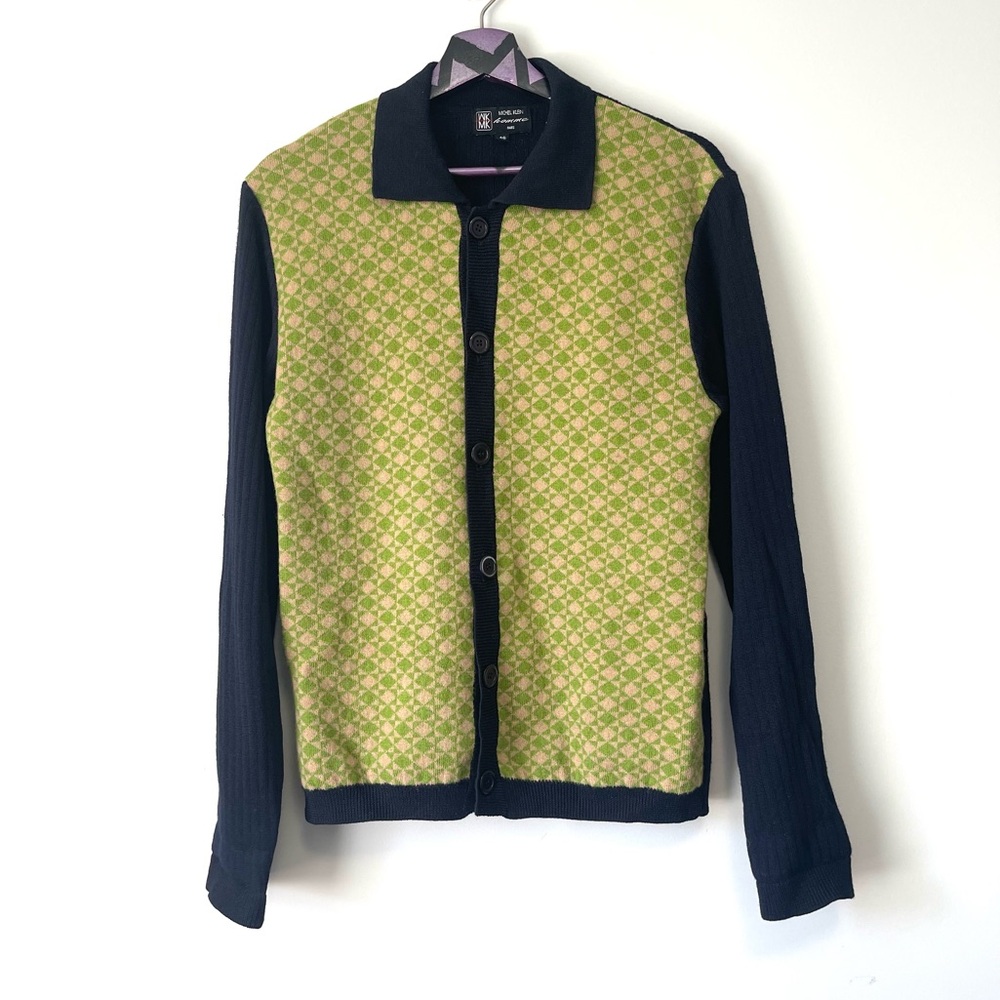 Michel Klein Homme Paris Collard Button Closure Sweater Size 46